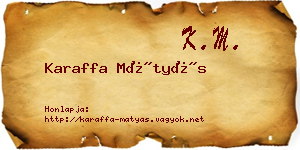 Karaffa Mátyás névjegykártya
