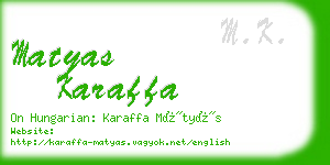 matyas karaffa business card